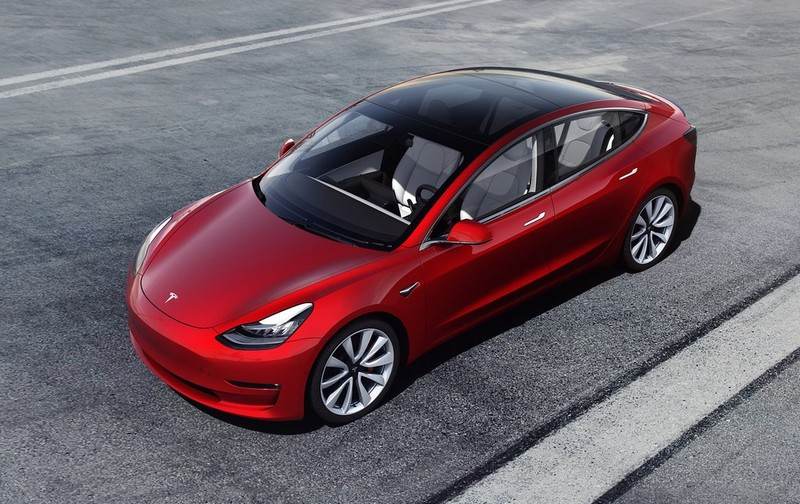 Vue plongeante Tesla Model 3